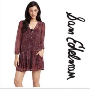 SAM EDELMAN Sheer Mini Dress 2 pcs Ruffle M